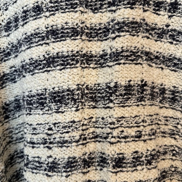 J Jill Chunky Knit Sweater Women's XL Cream Navy Long Sleeve Stretch Soft Warm - Picture 5 of 11